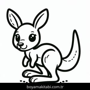 Kanguru boyama sayfası – sanatsal çalışma, çocuklar için