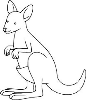 Kanguru boyama sayfası, kangaroos coloring page, Normal Anne ve Bebek Kanguru, 