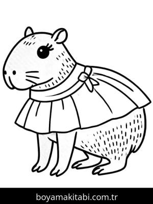 Kapibara boyama sayfası – yaratıcılığı geliştirir, keyifli zaman