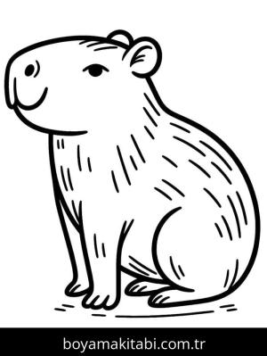 Kapibara boyama sayfası – eğitici aktivite, yaratıcılık