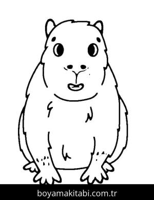 Kapibara boyama sayfası – evde etkinlik, ücretsiz yazdır