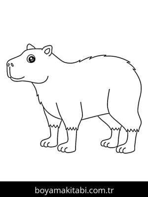 Kapibara boyama sayfası – çocuklar için, çizgi film temalı