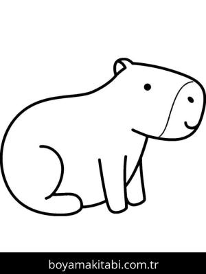 Kapibara boyama sayfası – çocuk aktivitesi, PDF indir