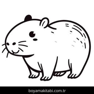 Kapibara boyama sayfası – okul öncesi, evde etkinlik