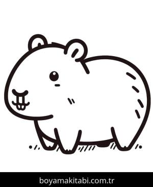 Kapibara boyama sayfası – el becerilerini geliştirir, boyama çalışması