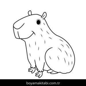 Kapibara boyama sayfası – okul öncesi, evde etkinlik