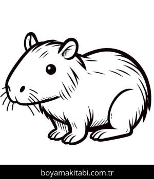 Kapibara boyama sayfası – eğitici aktivite, yaratıcılık