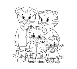 Kaplan boyama sayfası, Tigers coloring page, Daniel Kaplan ve Ailesi, 