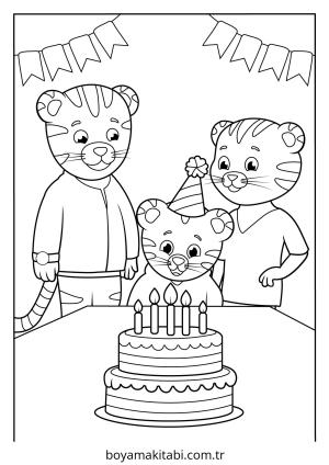 Kaplan boyama sayfası – PDF indir, sevimli karakter