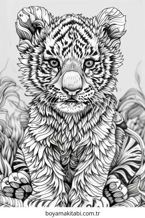 Kaplan boyama sayfası – eğlenceli etkinlik, el becerilerini geliştirir