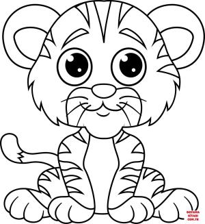 Kaplan boyama sayfası, Tigers coloring page, , tigers cute baby tiger 