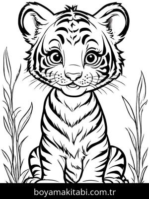 Kaplan boyama sayfası, Tigers coloring page, , 