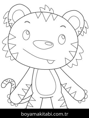 Kaplan boyama sayfası – çizgi film temalı, basit çizim