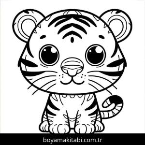 Kaplan boyama sayfası – basit çizim, kolay boyama