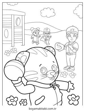 Kaplan boyama sayfası – PDF indir, sevimli karakter