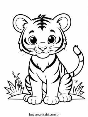 Kaplan boyama sayfası – PDF indir, sevimli karakter