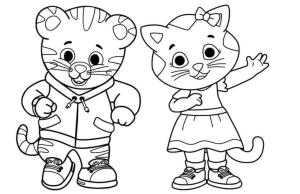 Kaplan boyama sayfası, Tigers coloring page, Daniel Kaplan ve Arkadaşı, 