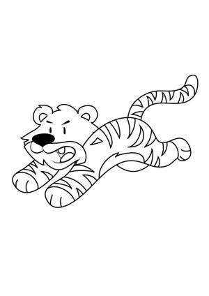 Kaplan boyama sayfası, Tigers coloring page, Çizgi Film Kaplan Çalışan, 