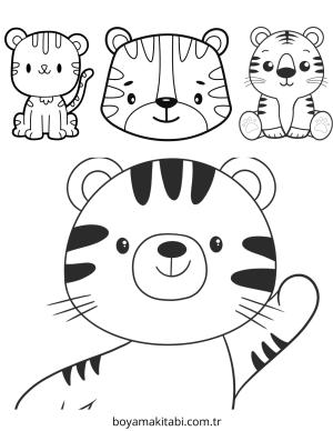 Kaplan boyama sayfası – çizgi film temalı, basit çizim