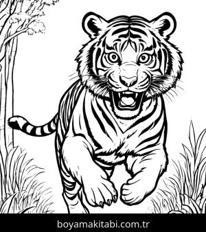 Kaplan boyama sayfası, Tigers coloring page, , 