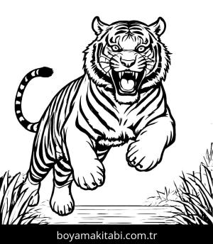 Kaplan boyama sayfası, Tigers coloring page, , 