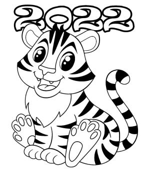 Kaplan boyama sayfası, Tigers coloring page, Mutlu Yıllar 2022 Kaplan, 