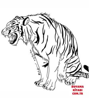 Kaplan boyama sayfası, Tigers coloring page, , tigers snarling tiger 