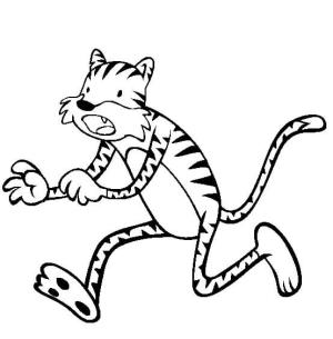 Kaplan boyama sayfası, Tigers coloring page, Çalışan Kaplan Çizimi, 