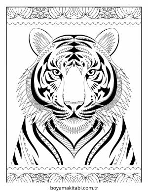 Kaplan boyama sayfası – yaratıcılık, eğlenceli etkinlik