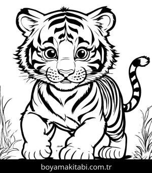 Kaplan boyama sayfası, Tigers coloring page, , 