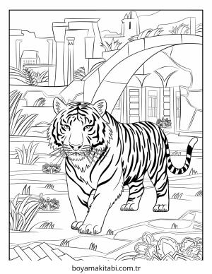 Kaplan boyama sayfası – eğlenceli etkinlik, el becerilerini geliştirir