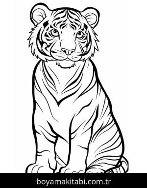 Kaplan boyama sayfası – yaratıcılık, eğlenceli etkinlik