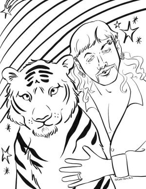 Kaplan boyama sayfası, Tigers coloring page, Kaplan olan Insanlar, 