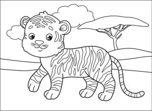 Kaplan boyama sayfası, Tigers coloring page, Sevimli Kaplan, 