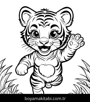 Kaplan boyama sayfası, Tigers coloring page, , 