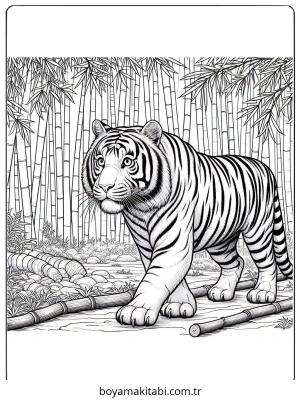 Kaplan boyama sayfası – yaratıcılık, eğlenceli etkinlik