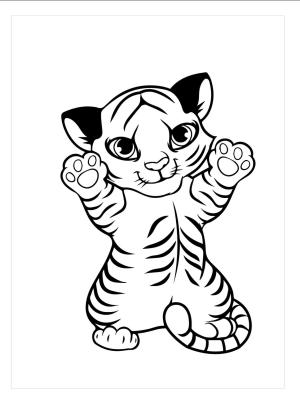 Kaplan boyama sayfası, Tigers coloring page, Mutlu Bebek Kaplan, 