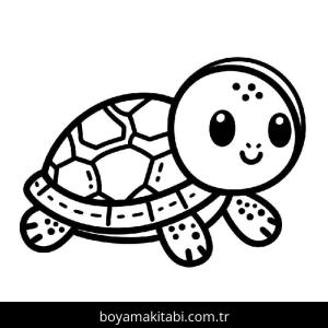 Kaplumbağa boyama sayfası – çocuk aktivitesi, PDF indir