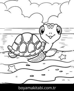Kaplumbağa boyama sayfası – boyama etkinliği, çocuk aktivitesi
