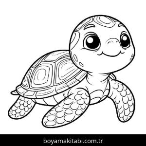 Kaplumbağa boyama sayfası – keyifli zaman, renkli çizimler