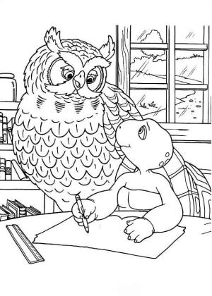 Kaplumbağa boyama sayfası,  coloring page, Lord Baykuş Ve Franklin, 