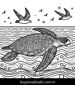 Kaplumbağa boyama sayfası,  coloring page, , 