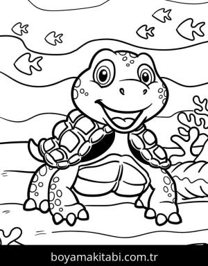 Kaplumbağa boyama sayfası – yaratıcılık, eğlenceli etkinlik