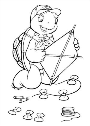 Kaplumbağa boyama sayfası,  coloring page, Franklin Uçurtma Yapımı, 