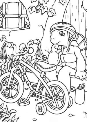 Kaplumbağa boyama sayfası,  coloring page, Franklin Ve Bisiklet, 