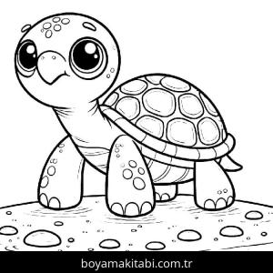 Kaplumbağa boyama sayfası – basit çizim, kolay boyama