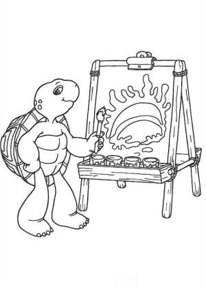 Kaplumbağa boyama sayfası,  coloring page, Franklin Boyama, 