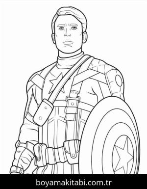 Kaptan Amerika boyama sayfası – çocuk aktivitesi, PDF indir