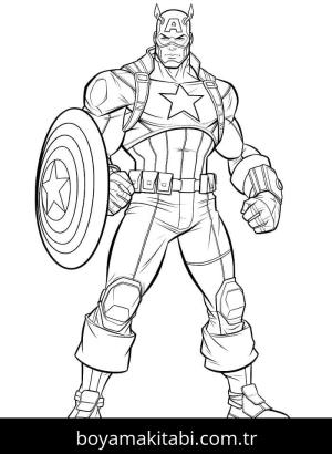 Kaptan Amerika boyama sayfası – evde etkinlik, ücretsiz yazdır