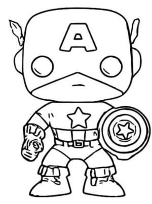 Kaptan Amerika boyama sayfası,  coloring page, Kaptan Amerika Funko Pops, 